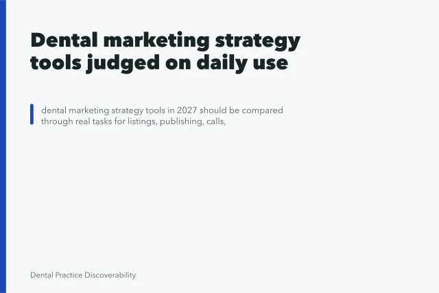 Dental marketing strategy tools judged on daily use. Dental marketing strategy tools judged on daily use