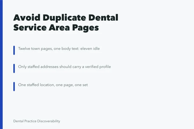 A dental clinic at Ikoma. Service Area Pages for Multi-Location Dental Practices: How to Avoid Duplicate Content